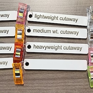 Stabilizer Tags | label | organizers | sewing | embroidery | dry erase