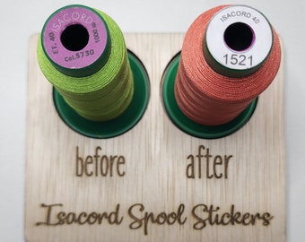Isacord Spool Stickers, Embroidery Thread, Sticker, Sewing Thread, Organize your thread, Easy-to-read