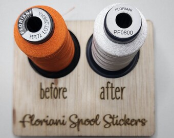 Floriani Spool sticker, Embroidery thread, Spool label, Organize your thread, Easy-to-Read