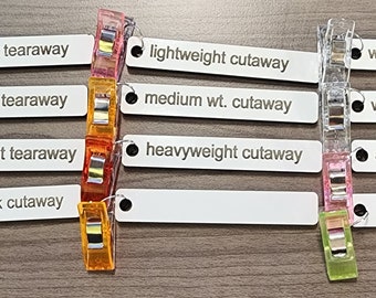 Stabilizer Tags | label | organizers | sewing | embroidery | dry erase