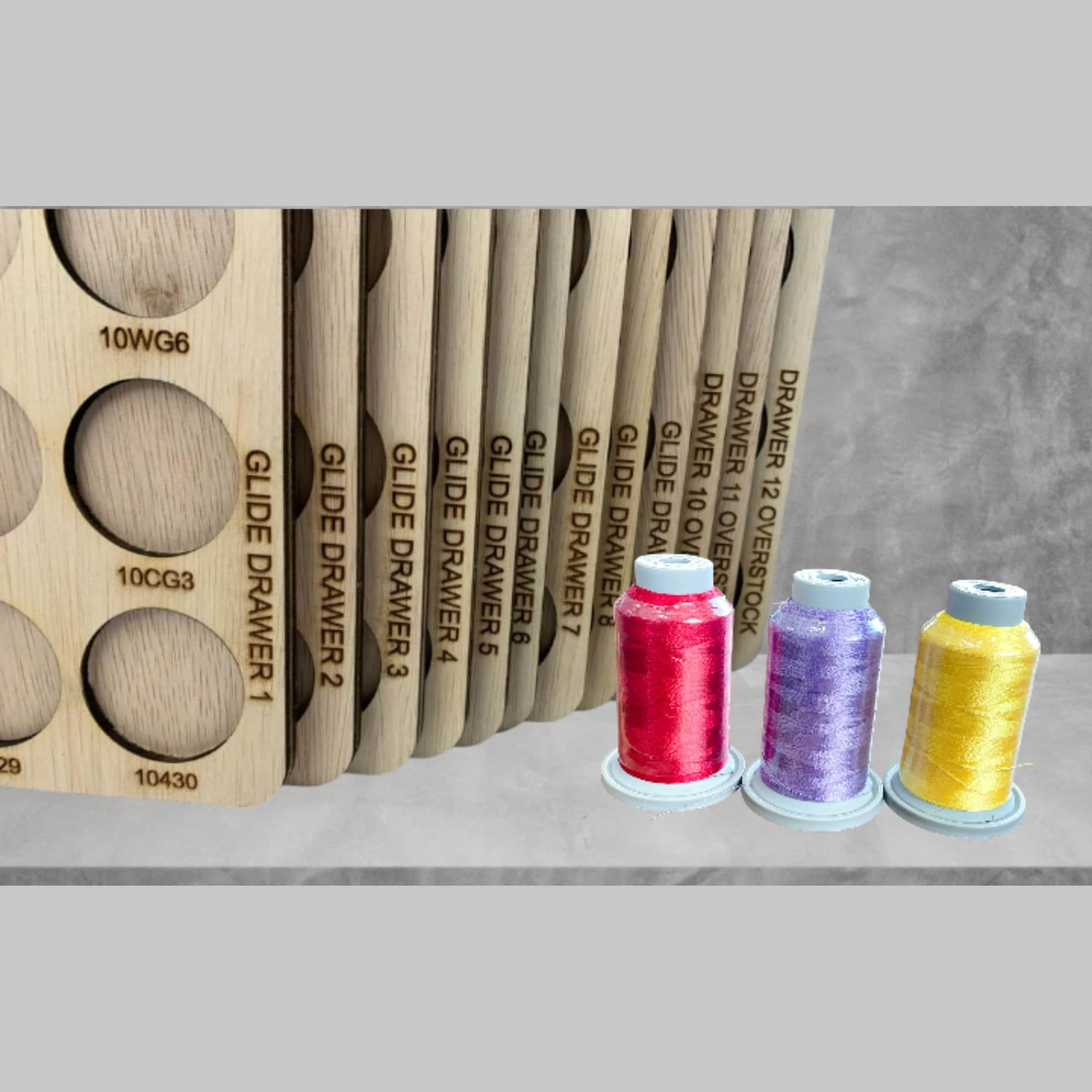 Glide thread storage trays, thread spool organizers, embroidery thread  storage