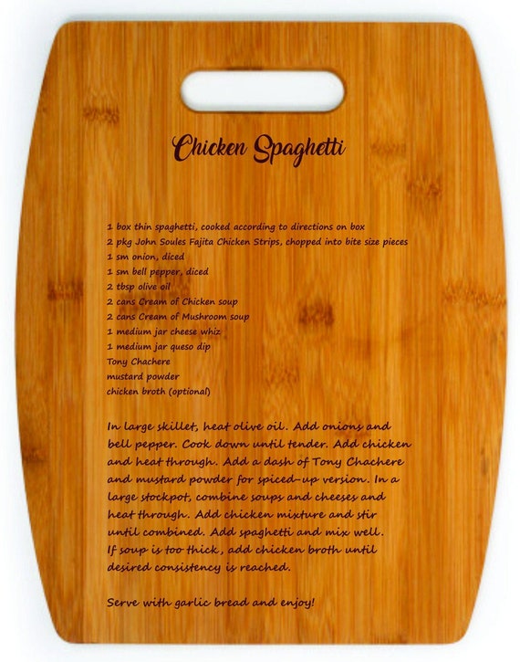 Bamboo Cutting Board Custom Laser Engraved With Your Family 
