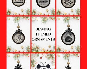 New* Sewing themed ornament set (total of 7 ornaments)