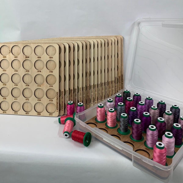 Isacord Embroidery Thread Storage Trays | Thread spool organizers | Embroidery thread storage | Isacord thread storage