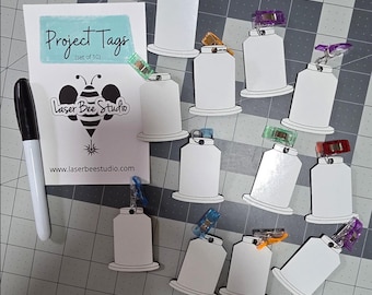 Project Tags, In the hoop Organizer, Dry Erase Tags, Embroidery Tag Organizers, Fabric Labels, Project Labels, Stabilizer Tags
