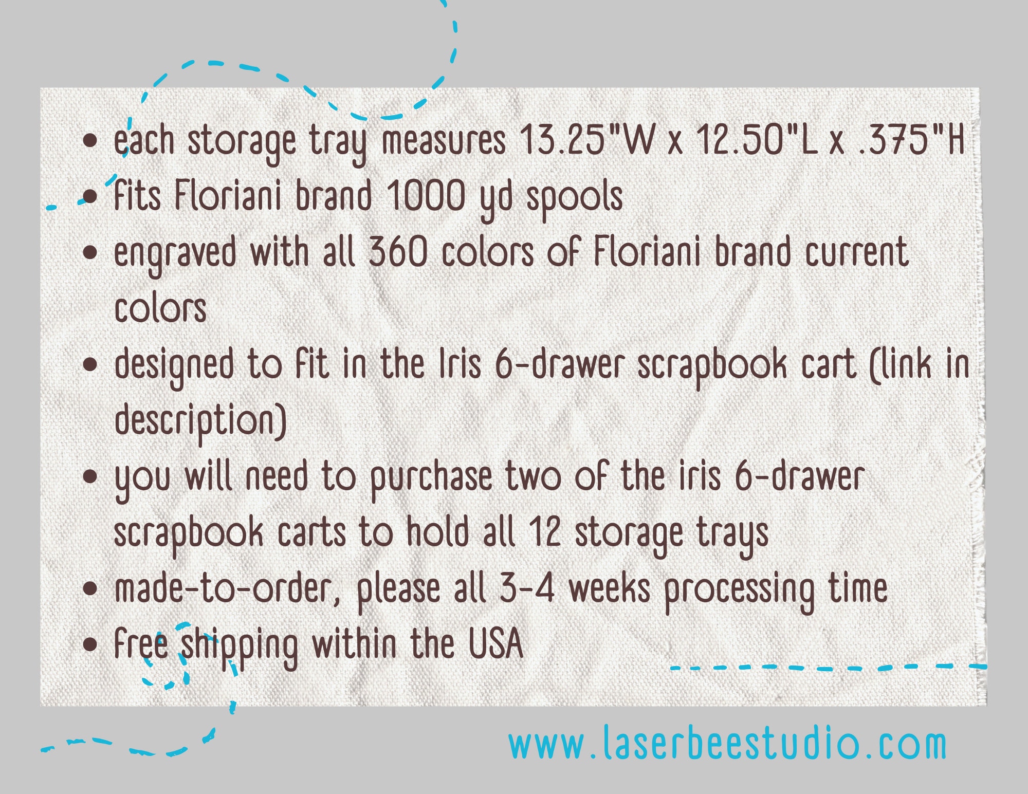 Floriani Thread Storage Box 30 Spool Capacity