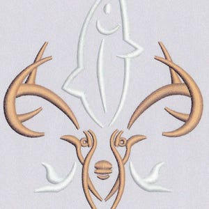 Deer Fish Fleur de Lis