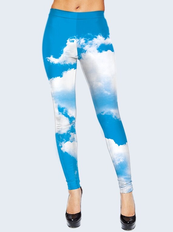 Sky Leggings Clouds Tights Womens Leggings Workout Etsy