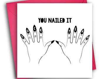 Congratulations Card/ Nailed it/ Funny Greetings Cards