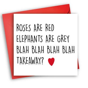 Funny Anniversary Card / Valentine's Day Card / Takeaway