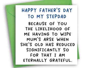 Funny Father's Day Card | Stepdad Card Funny | Stepdad Card Rude