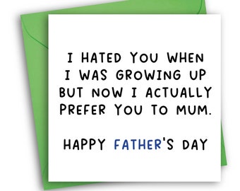 Funny Father's Day Card | Funny Stepdad Card | Hated You Card