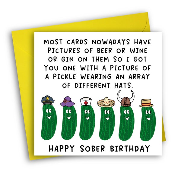 Funny Sober Birthday Card | Sober Birthday | Funny Birthday Card