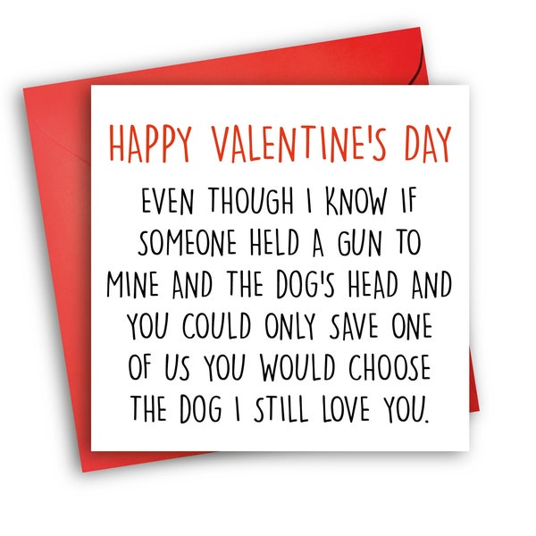 Funny Valentine's Card | Prefer the Dog | Dog Valentine card