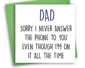 Funny Father's Day Card | Never Answer Phone | Card for Dad