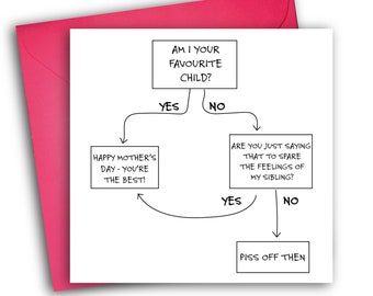 Funny Mother's Day Card | Flowchart | Favourite Child