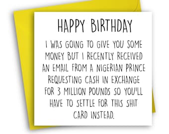 Funny Birthday Card | Nigerian Prince email | Birthday Card