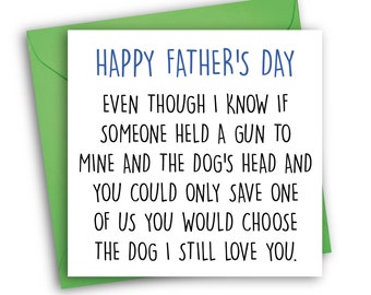 Funny Father's Day Card | Prefer Dog Card | Dog Dad Card