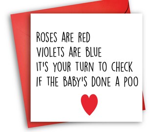 Funny Anniversary/Valentine's Card | Baby Poo | New Parents Card