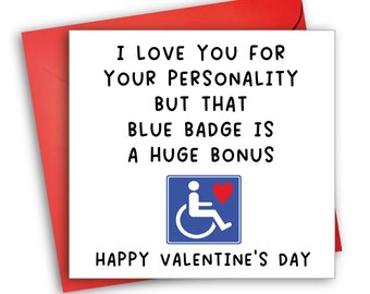 Blue Badge Valentine's Card | Disability Gift | Inclusive Valentine