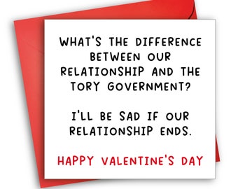 Tory Valentine's Card Funny | Rishi Sunak Card | Tory Government