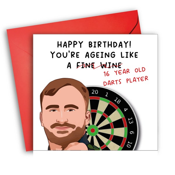 Luke Littler Birthday Card | Darts Birthday Card | Luke Littler