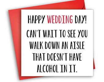 Funny Wedding Card | Alcohol Aisle | Drunk Wedding Card