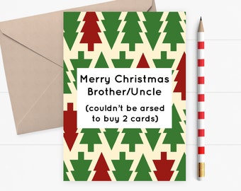 Funny Christmas Card | Christmas Card Brother | Uncle Card
