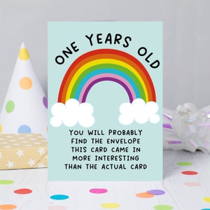 1ère carte d'anniversaire drôle | Premier anniversaire | Carte rigolote pour enfants