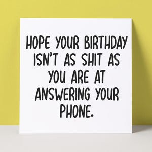 Carte d'anniversaire drôle | Répondeur téléphonique | Anniversaire grossier