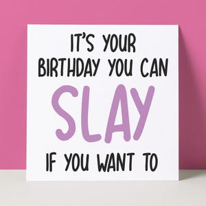 Carte d'anniversaire Tuez | Reine des tueurs | Carte d'anniversaire d'adolescent