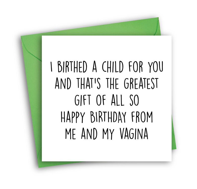 Rude Birthday Card Birthed Child Card for Husband/Boyfriend image 1