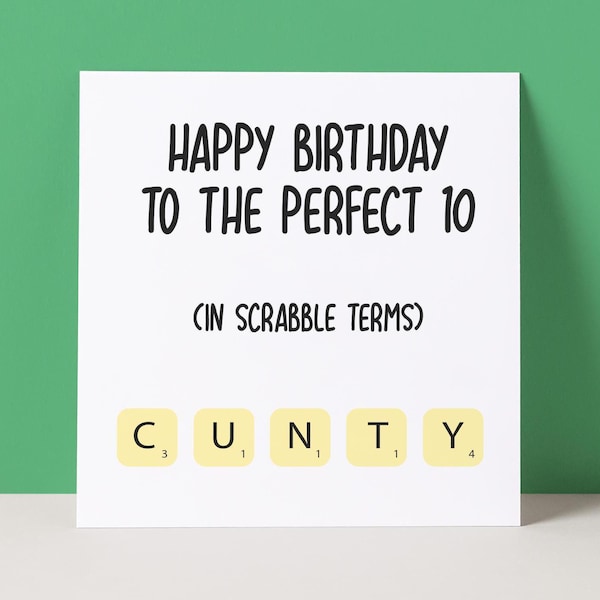 Rude Birthday Card | Scrabble Card | Cunty