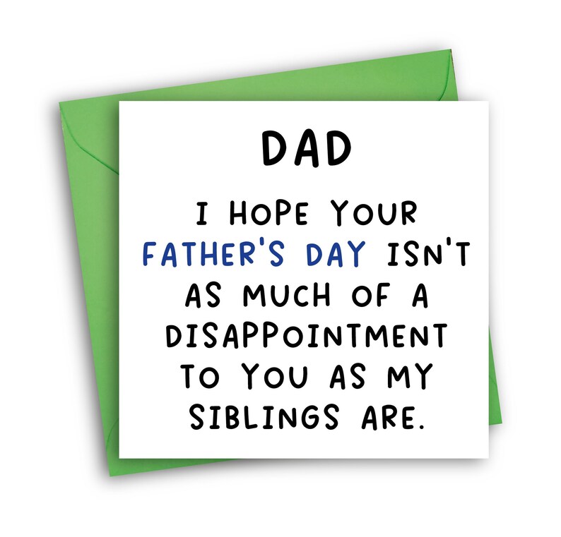 Funny Father's Day Card Siblings Rivalry Father's Day image 1