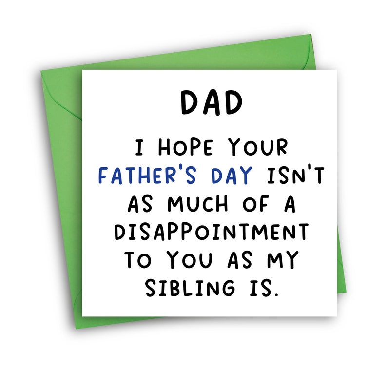 Funny Father's Day Card Siblings Rivalry Father's Day image 2