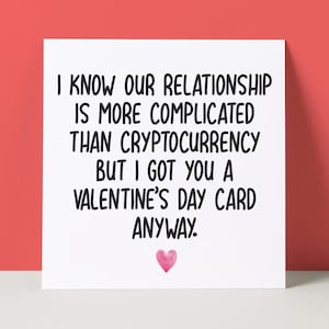Funny Cryptocurrency Valentine's Day Card