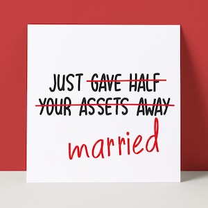 Funny Wedding Card | Just Married | Rude Wedding Card