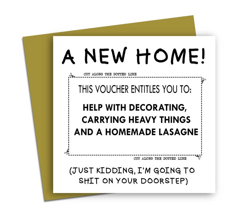Funny New Home Card/ Joke New Home Card Etsy UK
