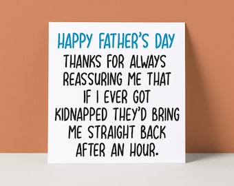 Funny 'Kidnapped' Father's Day Card