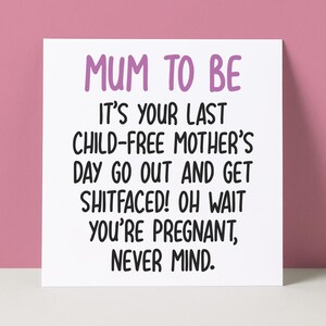 Future maman carte de vœux | Carte drôle de fête des mères | Merde