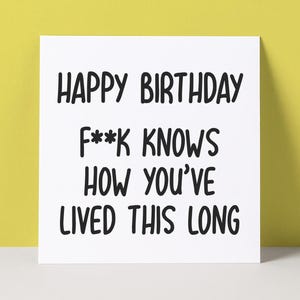Rude Birthday Card | Funny Old Birthday Card