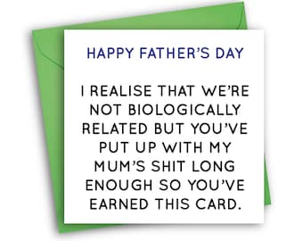 Funny Stepdad Card | Rude Card for Stepdad | Father's Day Card