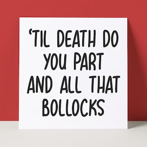 Funny Wedding Card | Engagement Card |All That Bollocks