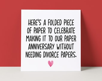 Funny 1st Anniversary Card | Paper Anniversary Gift