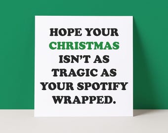 Carte de Noël emballée Spotify amusante