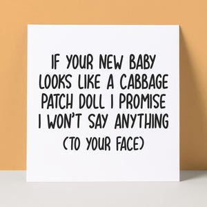 Funny New Baby Card: Cabbage Patch Doll Joke