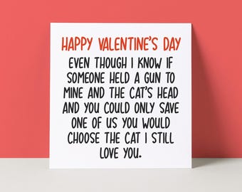 Funny Cat Valentine's Day Card: Rude Love Card