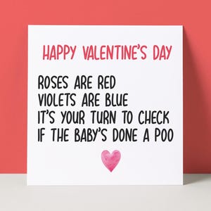Saint-Valentin pour les nouveaux parents | Carte de Saint-Valentin drôle | Carte de Saint-Valentin grossière
