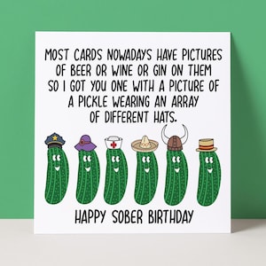 Funny Sober Birthday Card | Sober Birthday | Funny Birthday Card