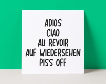 Funny Leaving Card | Rude Goodbye Card